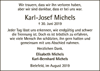 Traueranzeige von Karl-Josef Michels von Neue Westfälische