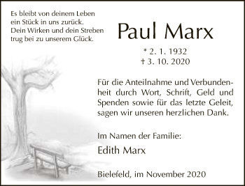 Traueranzeige von Paul Marx von Neue Westfälische