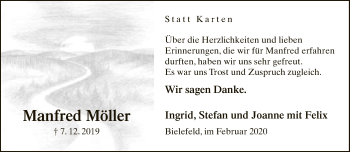 Traueranzeige von Manfred Möller von Neue Westfälische