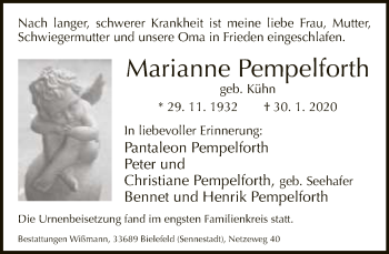 Traueranzeige von Marianne Pempelforth von Neue Westfälische