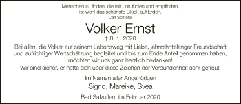 Traueranzeige von Volker Ernst von Neue Westfälische