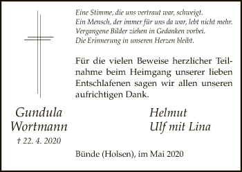 Traueranzeige von Gundula Wortmann von Neue Westfälische