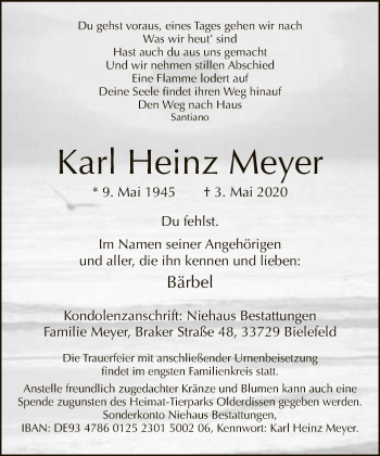 Traueranzeige von Karl Heinz Meyer von Neue Westfälische