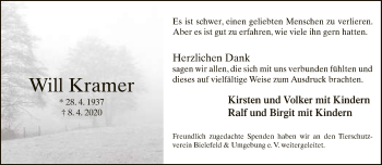 Traueranzeige von Will Kramer von Neue Westfälische