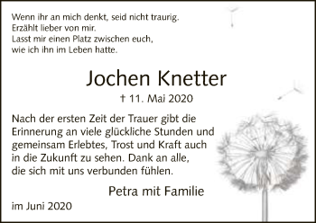 Traueranzeige von Jochen Knetter von Neue Westfälische