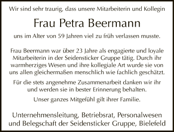 Traueranzeige von Petra Beermann von Neue Westfälische
