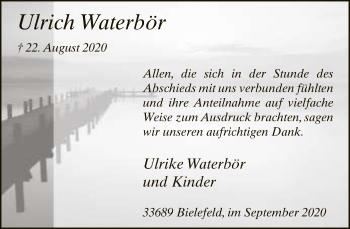 Traueranzeige von Ulrich Waterbör von Neue Westfälische
