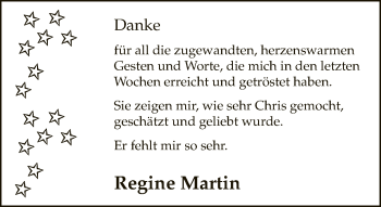 Traueranzeige von Chris Martin von Neue Westfälische