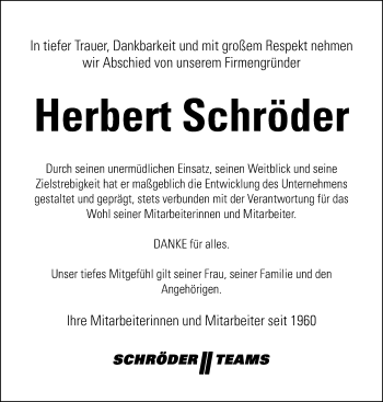 Traueranzeige von Herbert Schröder von Neue Westfälische