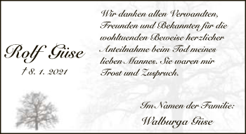 Traueranzeige von Rolf Güse von Neue Westfälische