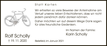 Traueranzeige von Rolf Scholly von Neue Westfälische