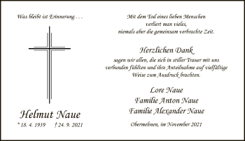 Traueranzeige von Helmut Naue von Neue Westfälische