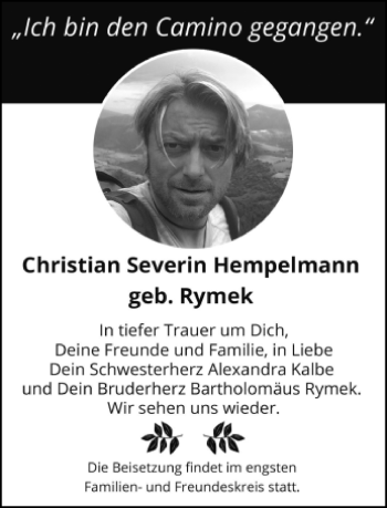 Traueranzeige von Christian Severin Hempelmann von Neue Westfälische