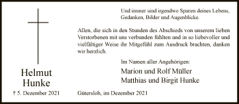 Traueranzeige von Helmut Hunke von Neue Westfälische