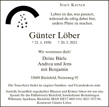 Traueranzeige von Günter Löber von Neue Westfälische