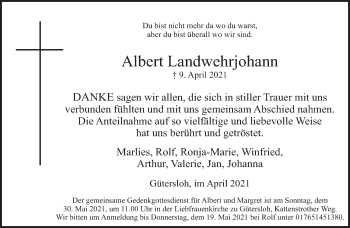 Traueranzeige von Albert Landwehrjohann von Neue Westfälische