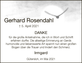 Traueranzeige von Gerhard Rosendahl von Neue Westfälische