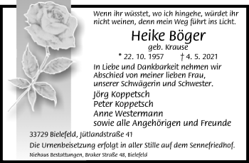 Traueranzeige von Heike Böger von Neue Westfälische