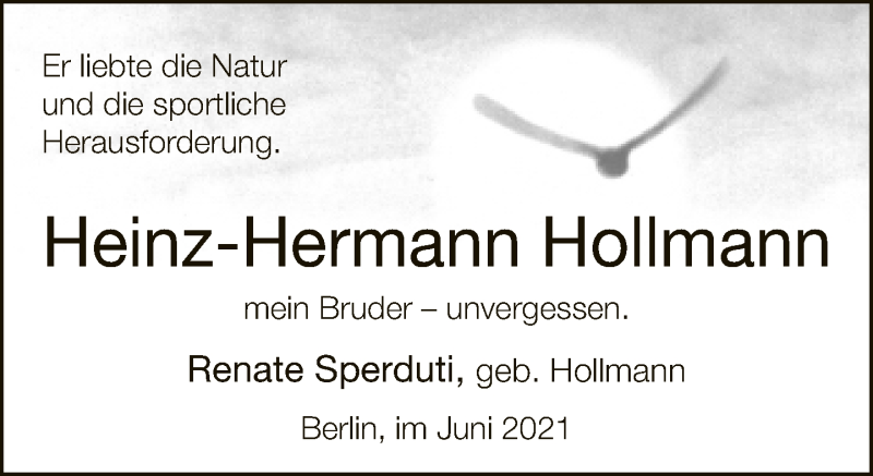  Traueranzeige für Heinz-Hermann Hollmann vom 26.06.2021 aus Neue Westfälische