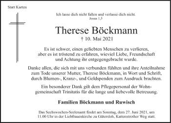 Traueranzeige von Therese Böckmann von Neue Westfälische