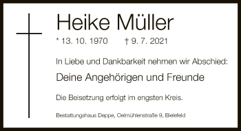 Traueranzeige von Heike Müller von Neue Westfälische