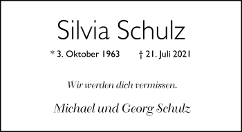 Traueranzeige von Silvia Schulz von Neue Westfälische
