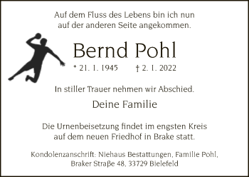 Traueranzeige von Bernd Pohl von Neue Westfälische