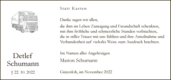 Traueranzeige von Detlef Schumann von Neue Westfälische