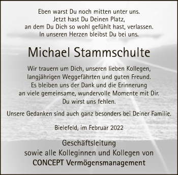 Traueranzeige von Michael Stammschulte von Neue Westfälische