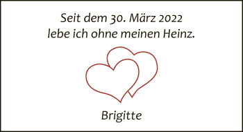 Traueranzeige von Heinz  von Neue Westfälische