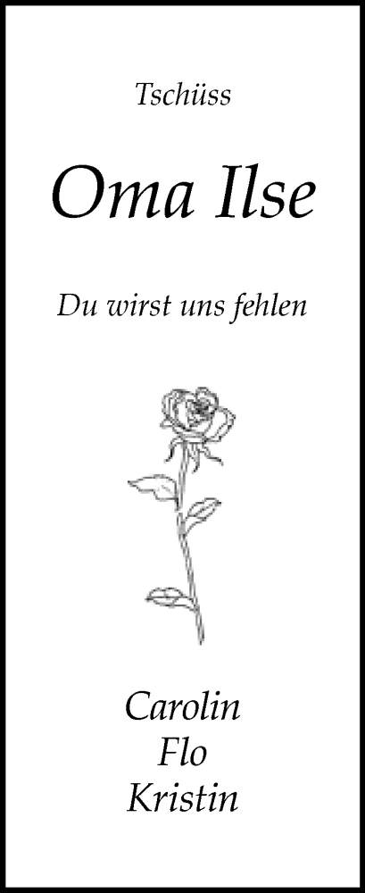  Traueranzeige für Ilse  vom 09.04.2022 aus Neue Westfälische