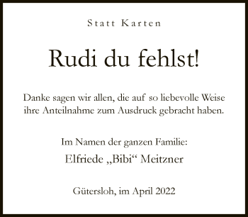 Traueranzeige von Rudi  von Neue Westfälische