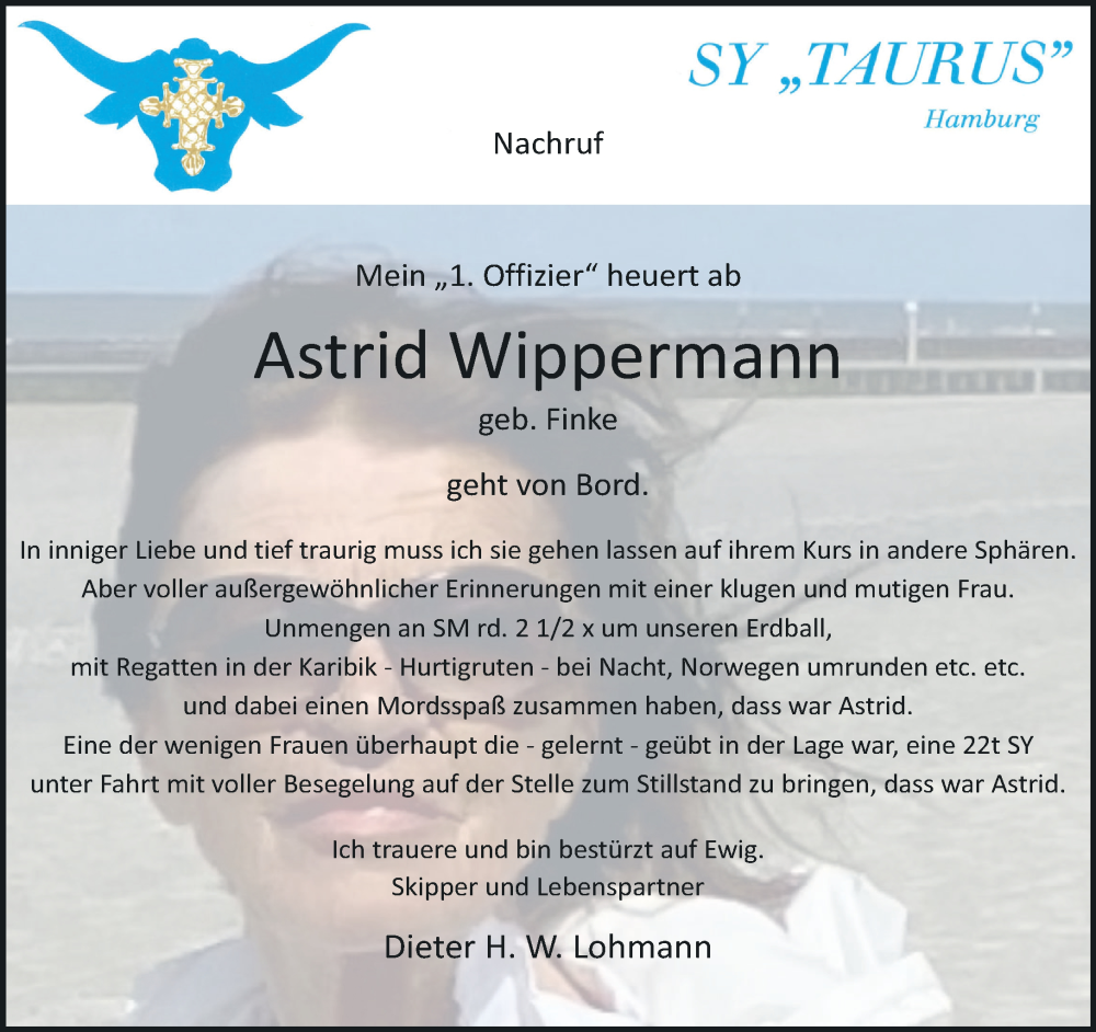  Traueranzeige für Astrid Wippermann vom 11.11.2023 aus Neue Westfälische