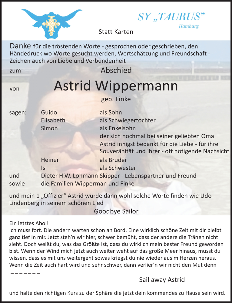  Traueranzeige für Astrid Wippermann vom 02.12.2023 aus Neue Westfälische