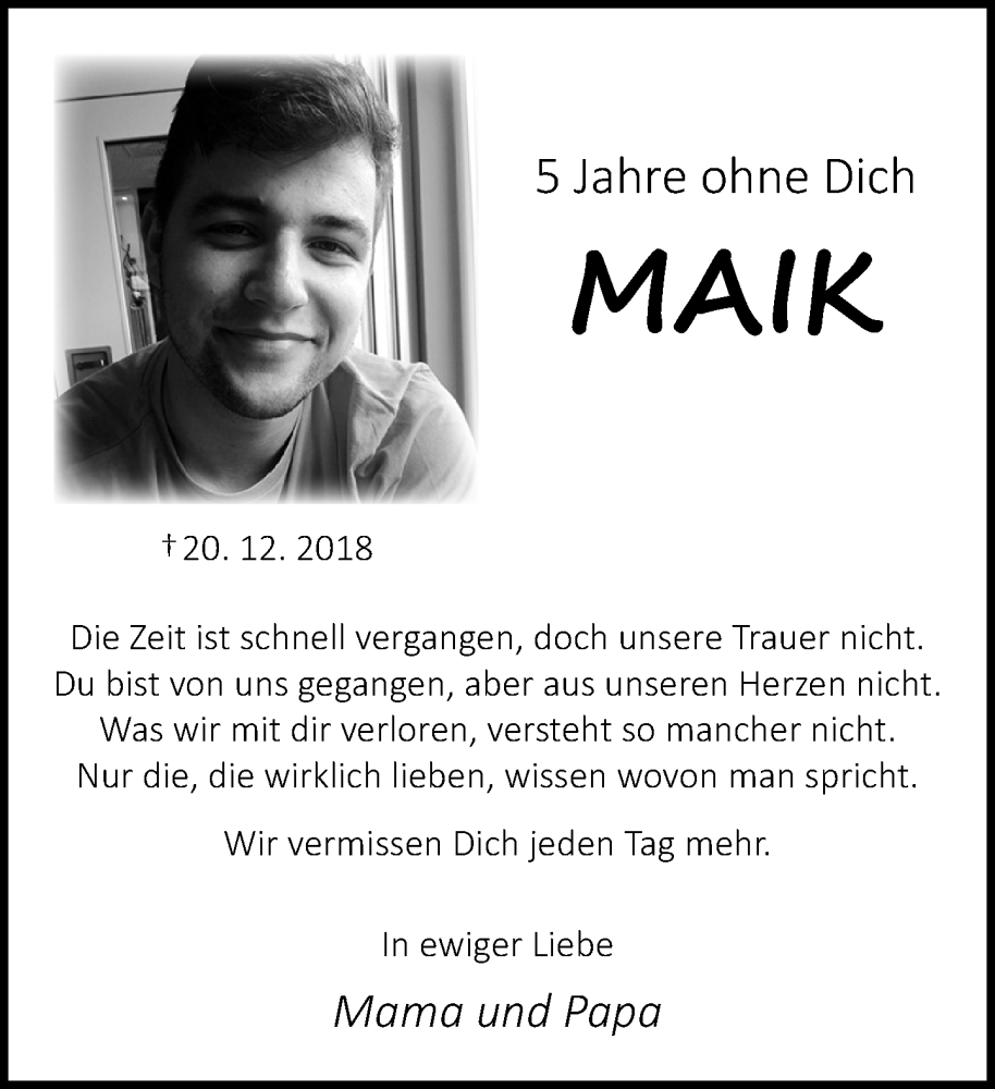  Traueranzeige für Maik Buchholz vom 20.12.2023 aus Neue Westfälische