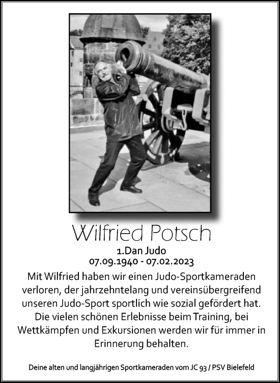 Traueranzeige von Wilfried Potsch von Neue Westfälische