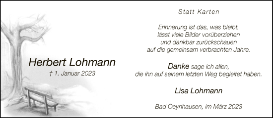 Traueranzeige von Herbert Lohmann von Neue Westfälische