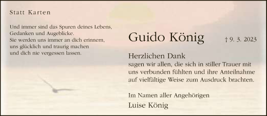 Traueranzeige von Guido König von Neue Westfälische