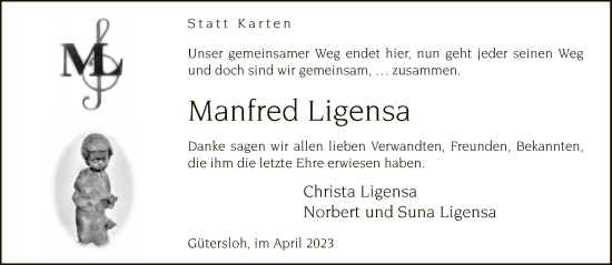 Traueranzeige von Manfred Ligensa von Neue Westfälische