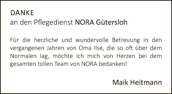 Traueranzeige von Ilse  von Neue Westfälische