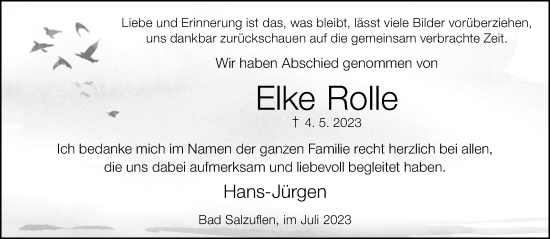 Traueranzeige von Elke Rolle von Neue Westfälische
