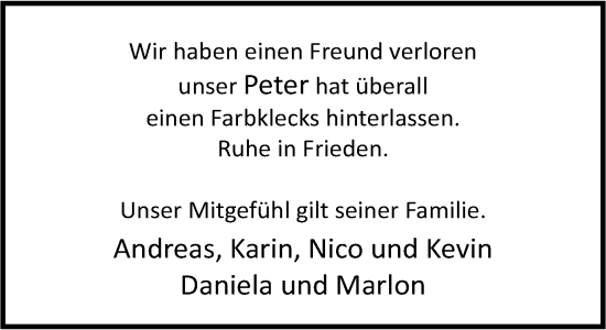 Traueranzeige von Peter  von Neue Westfälische