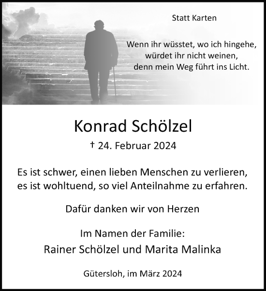 Traueranzeige von Konrad Schölzel von Neue Westfälische