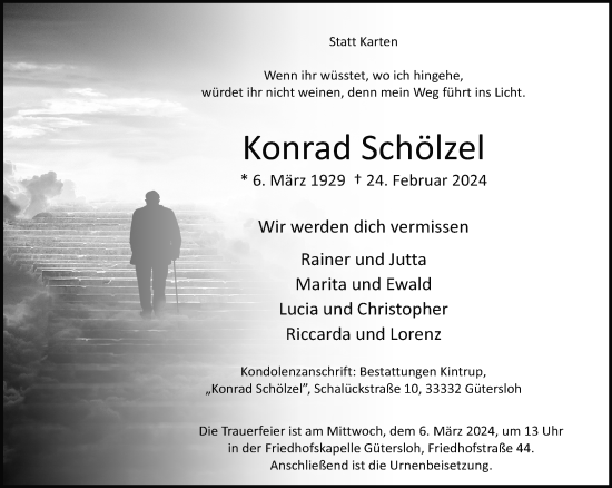 Traueranzeige von Konrad Schölzel von Neue Westfälische