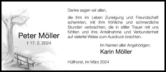 Traueranzeige von Peter Möller von Neue Westfälische