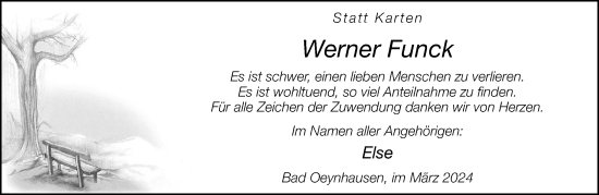 Traueranzeige von Werner Funck von Neue Westfälische