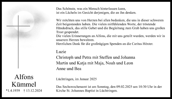 Traueranzeige von Alfons Kümmel von Neue Westfälische und Westfalen-Blatt