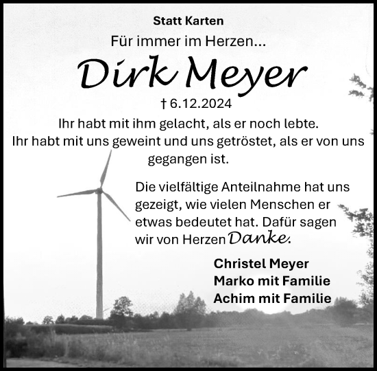 Traueranzeige von Dirk Meyer von Neue Westfälische und Westfalen-Blatt