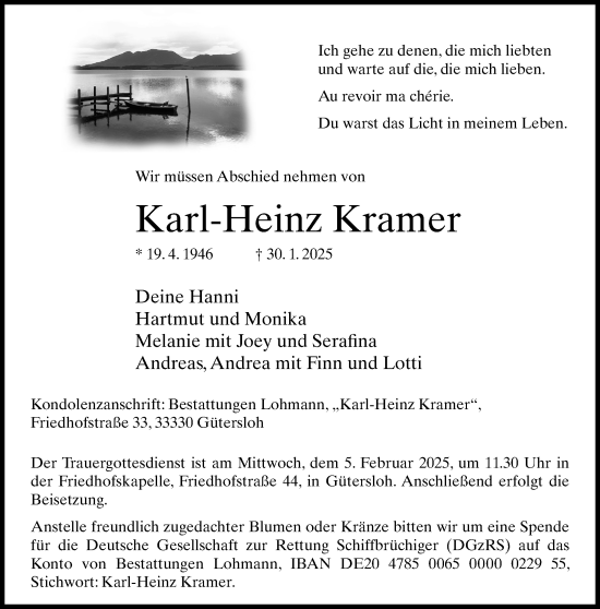 Traueranzeige von Karl-Heinz Kramer von Neue Westfälische und Westfalen-Blatt