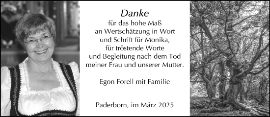 Traueranzeige von Monika  von Neue Westfälische und Westfalen-Blatt